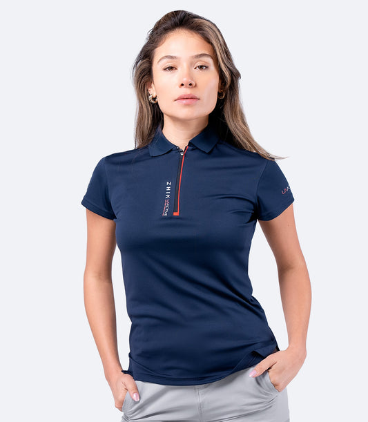 Ženska UVActive Zip sportska polo majica - tamnoplava