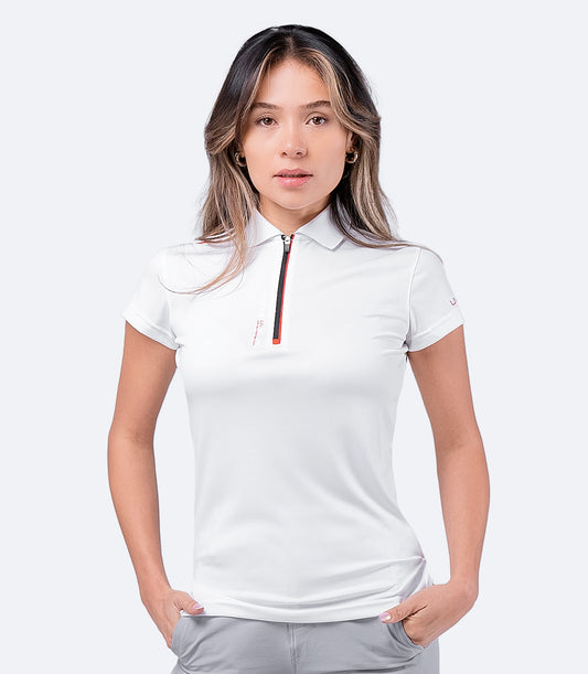 Ženska UVActive Zip sportska polo majica - bijela